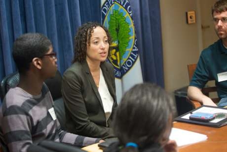 US Assistant Secretary of Education for Civil Rights Catherine Lhamon says that her office tries to be “very clear in our guidance that schools are responsible for the actions that their school police engage in.” US Assistant Secretary of Education for Civil Rights Catherine Lhamon says that her office tries to be “very clear in our guidance that schools are responsible for the actions that their school police engage in.”